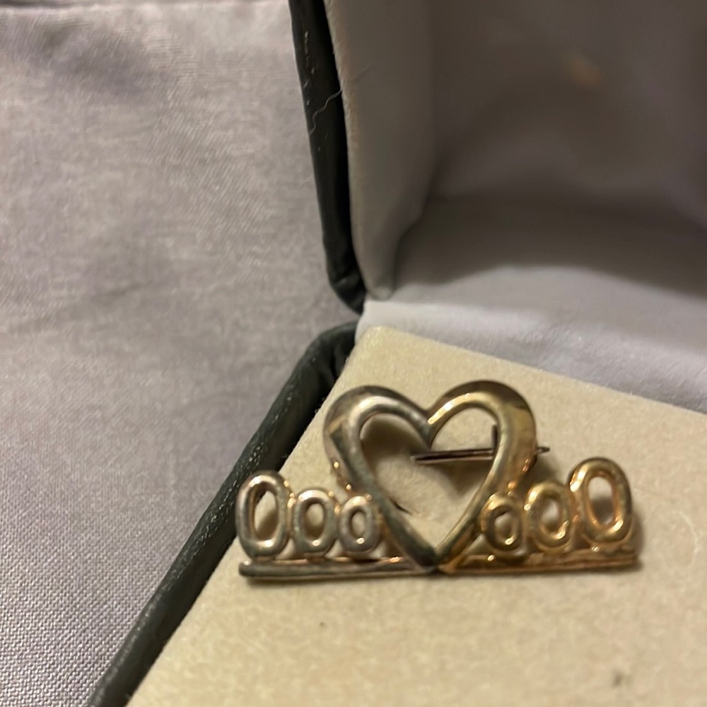 Silver and Gold Heart Pin